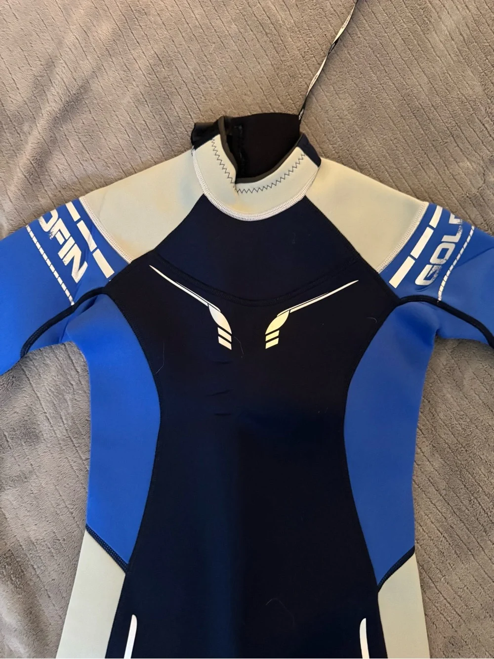 Goldfin Kids Blue and Navy Long-Sleeve Swim Rashguard Suit